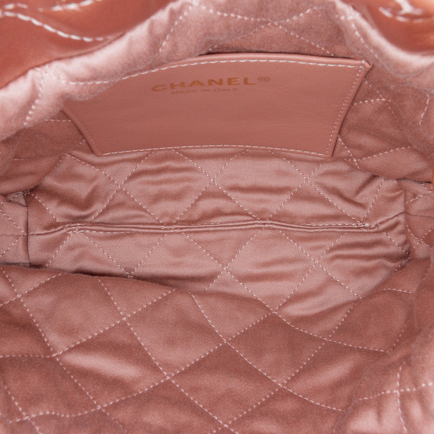 Blush Chanel Mini Metallic Quilted Calfskin 22 Satchel