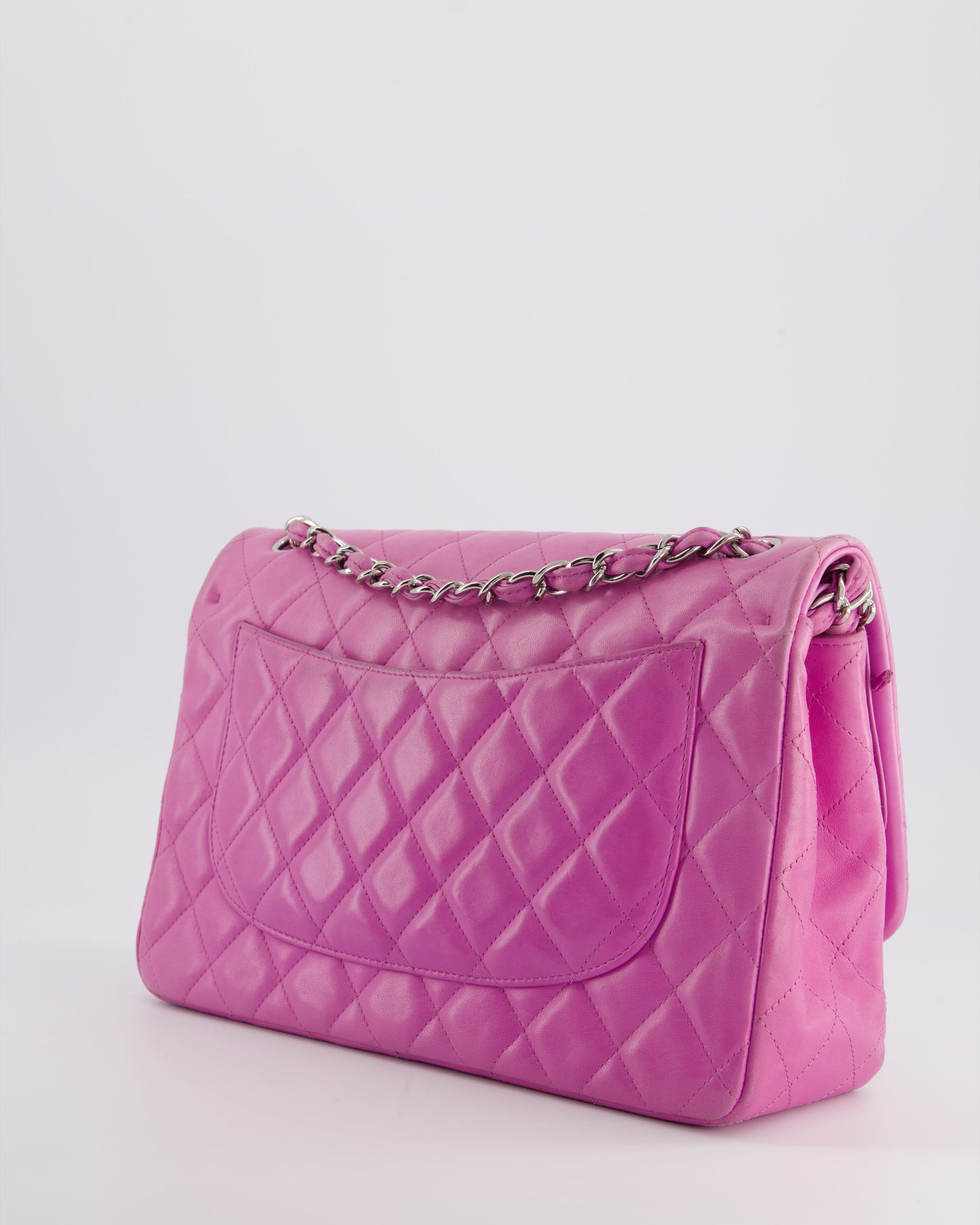 Chanel Lilac Classic Jumbo Double Flap Bag in Lambskin with Silver Hardware