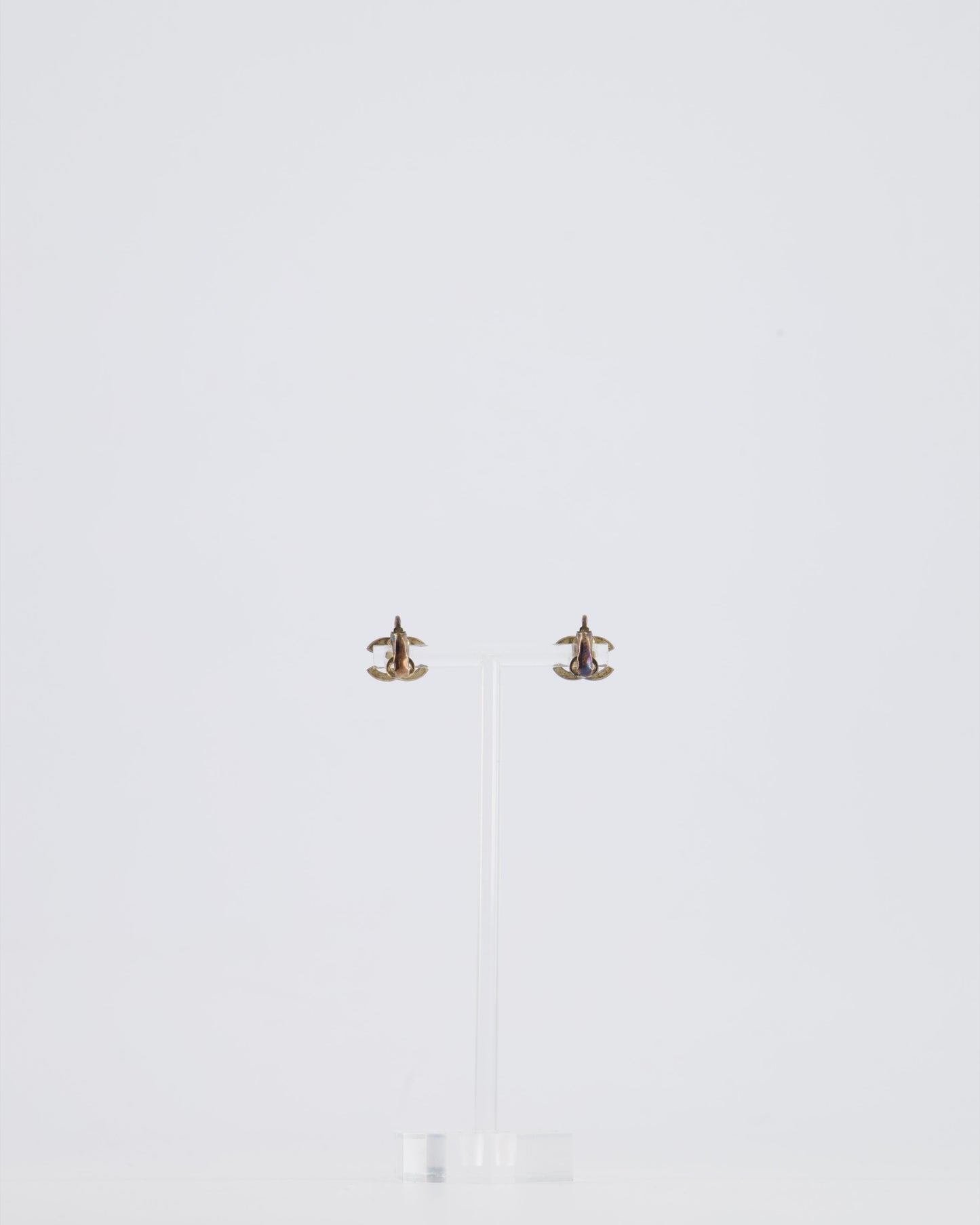 *HOT* Chanel Ruthenium and Black Enamel CC Logo Earrings