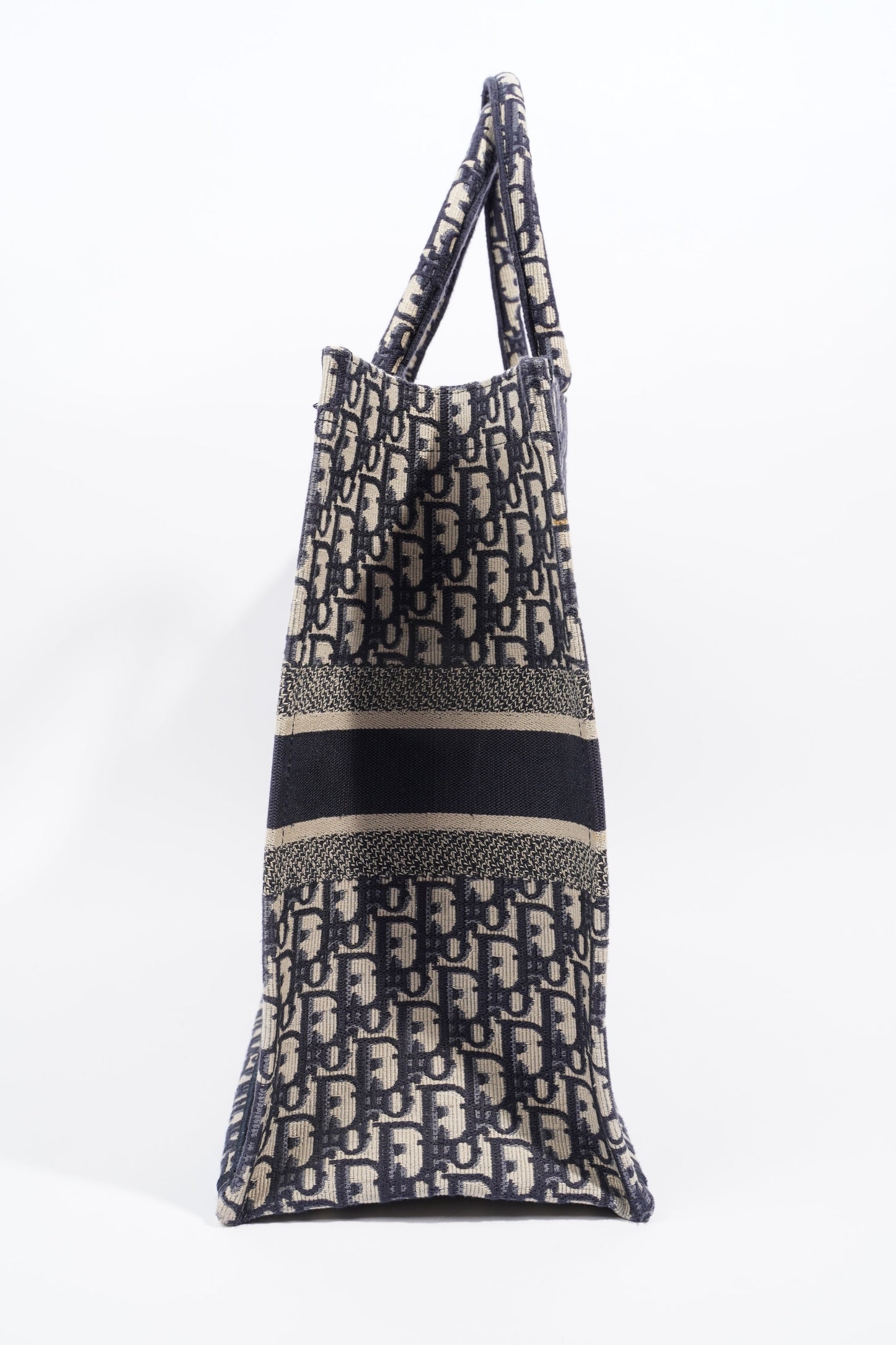 Christian Dior Book Tote Dior Oblique Embroidery Canvas Large