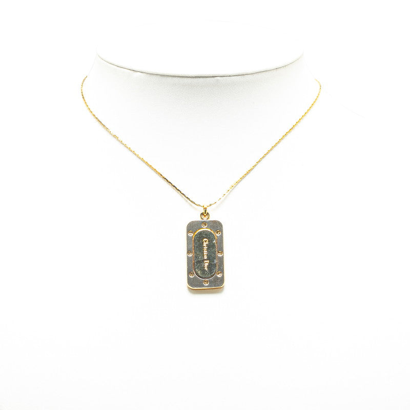 Dior CD Plate Necklace Metal Necklace in Good condition