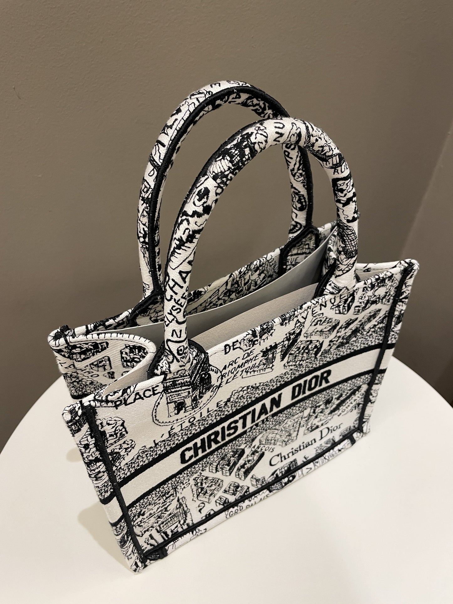 Dior Plan de Paris Book Tote White / Black