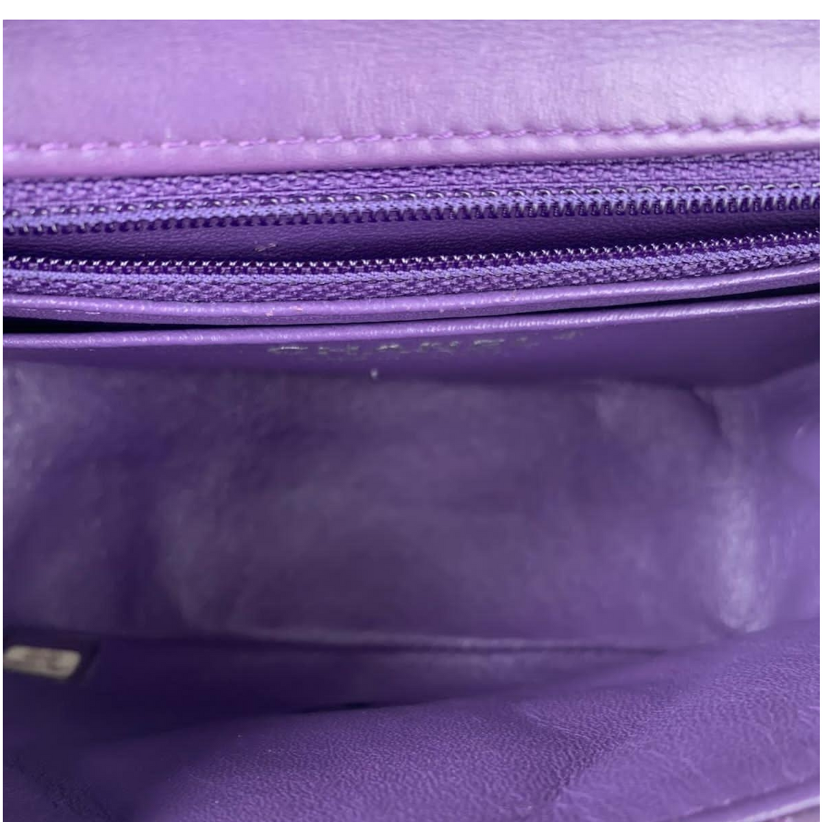 Mini Square Flap Purple Patent