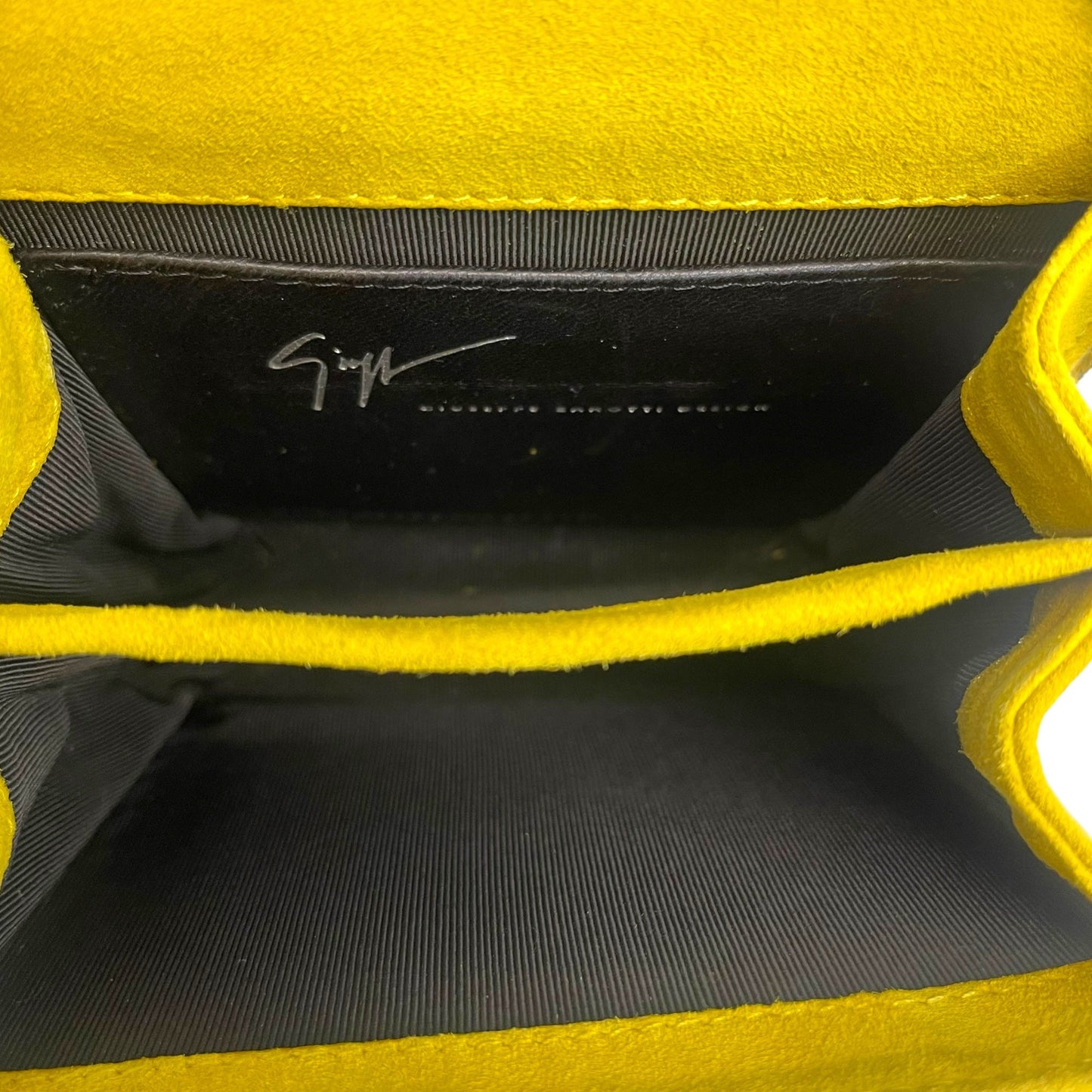 Giuseppe Zanotti Yellow Leather Logo Crossbody Bag