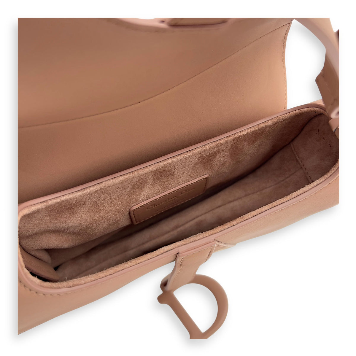 Saddle Mini Beige Top Handle Bag in Ultra Matte, Matte hardware