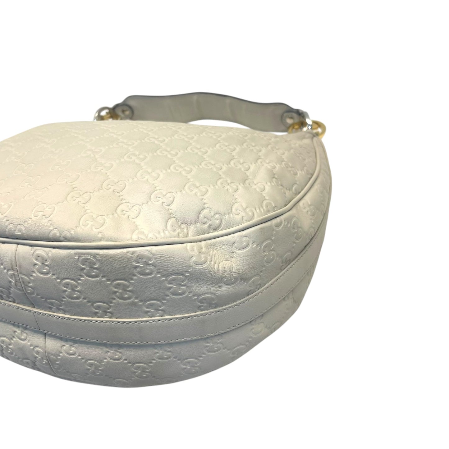 Gucci Beige Guccissima Leather GG Twins Medium Hobo Bag