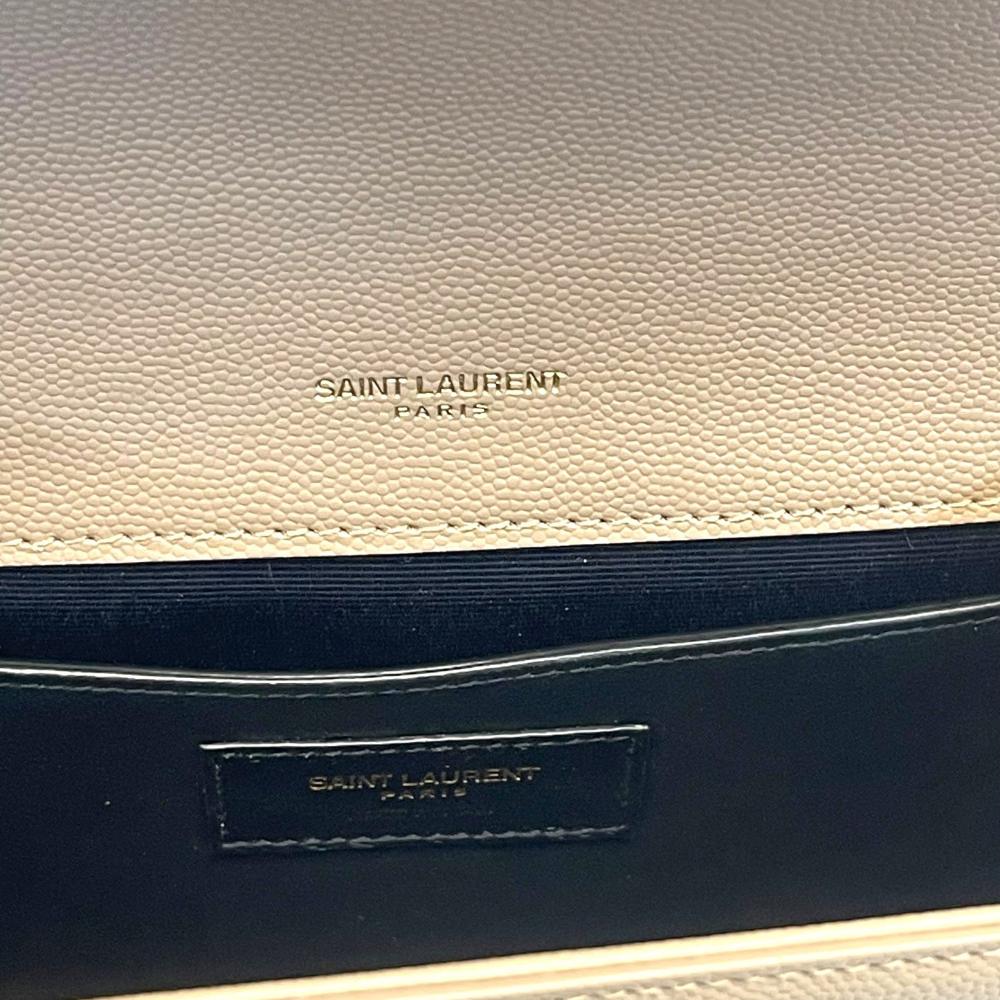 Saint Laurent Beige Leather Kate Shoulder Bag