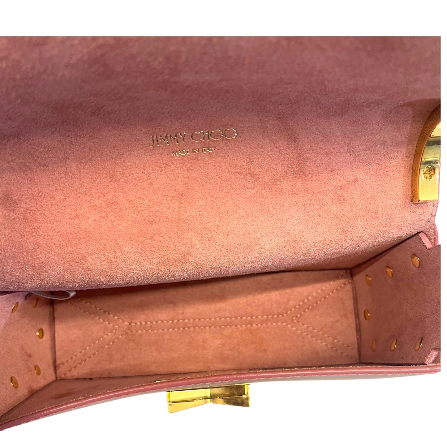 Jimmy Choo Pink Leather Lockett City Shoulder Bag