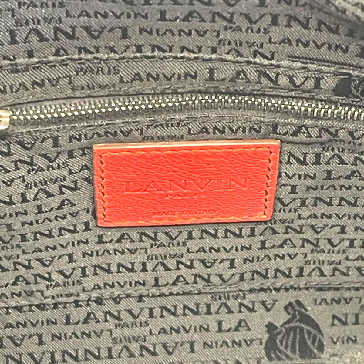Lanvin Red Leather Turnlock Fold Over Clutch