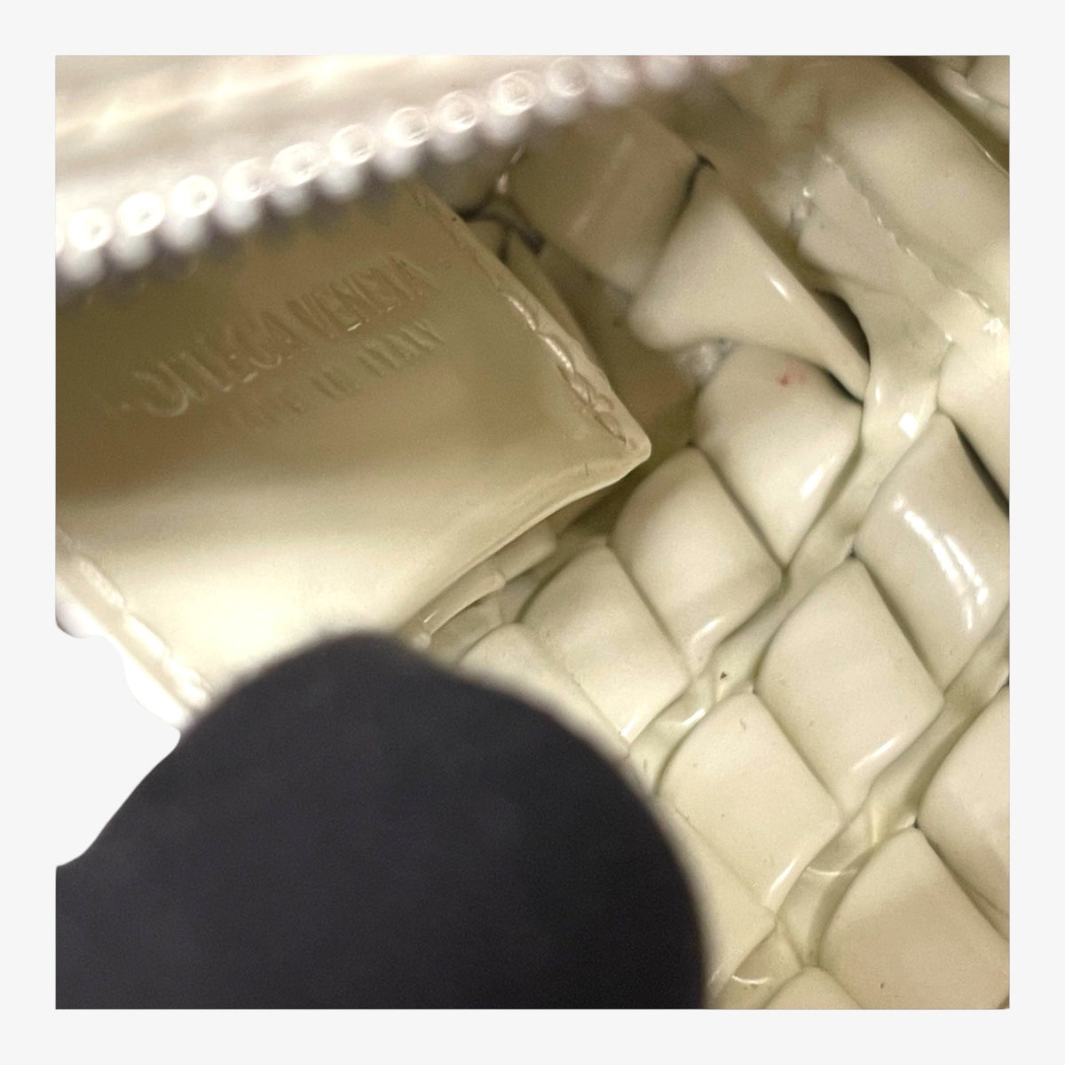 Bottega Veneta White Intrecciato Leather Structure Clutch