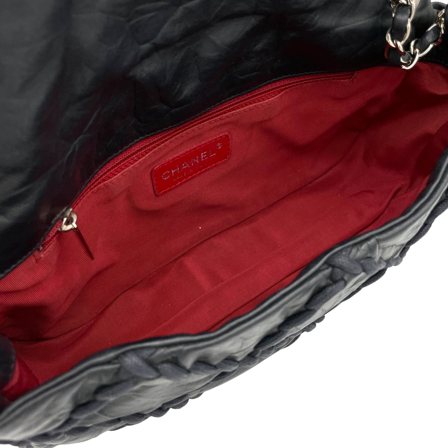 Wild Stitch Blue Shoulder Bag in Calfskin, Silver hardware