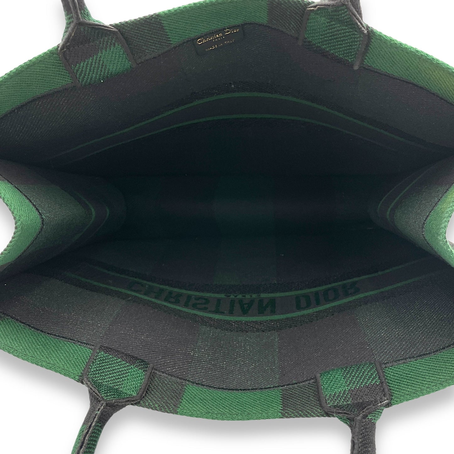 Book Tote Top Handle Bag Large Green in Canvas