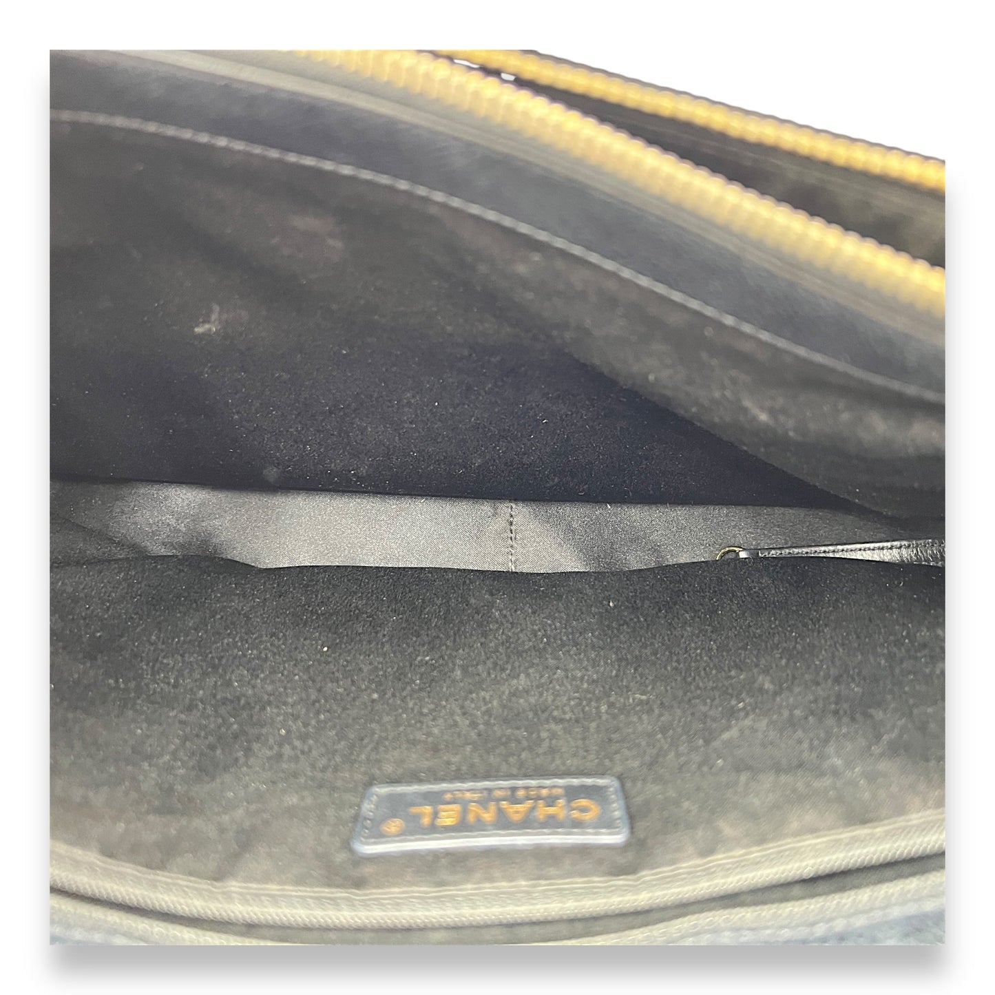 GST Large Black Tote Bag in Caviar Leather, Gold hardware