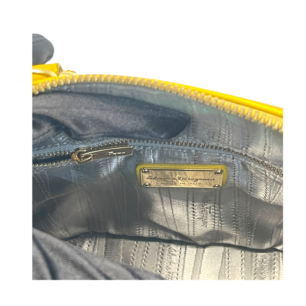 Salvatore Ferragamo Yellow Saffiano Leather Darina