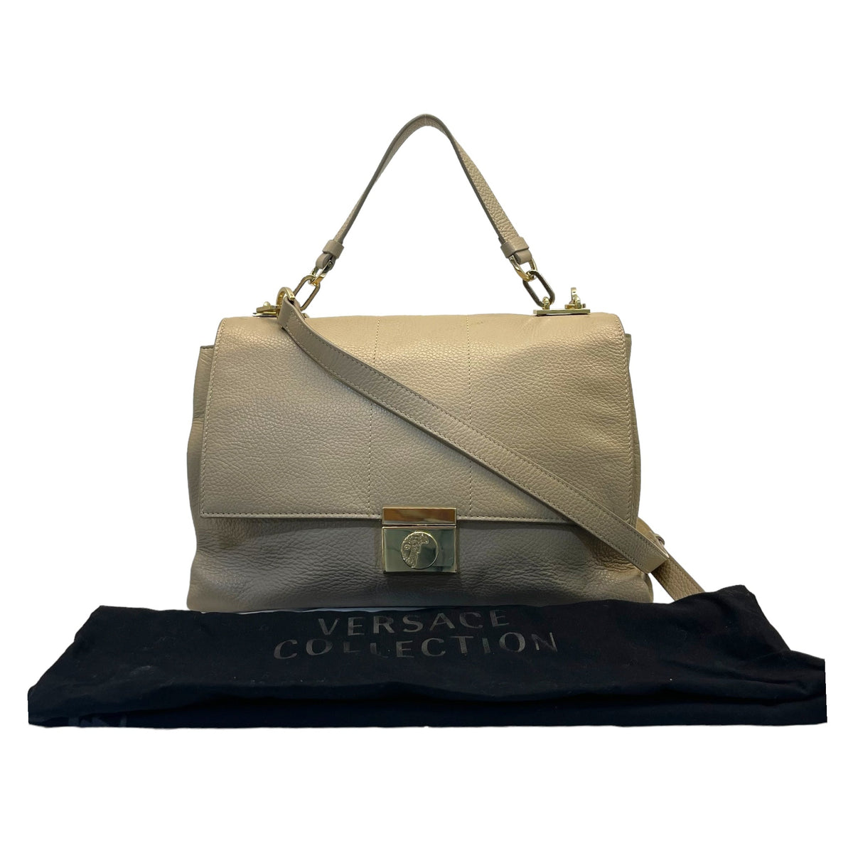 Versace Collection Leather Top Handle Bag