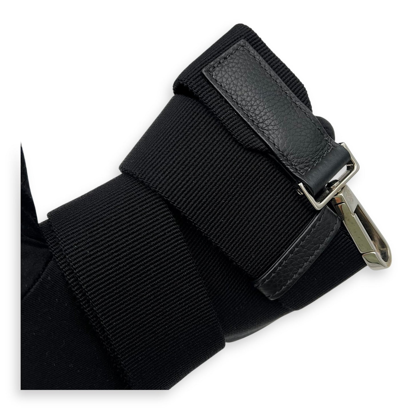 Roller Crossbody Bag Black in Calfskin, Silver hardware