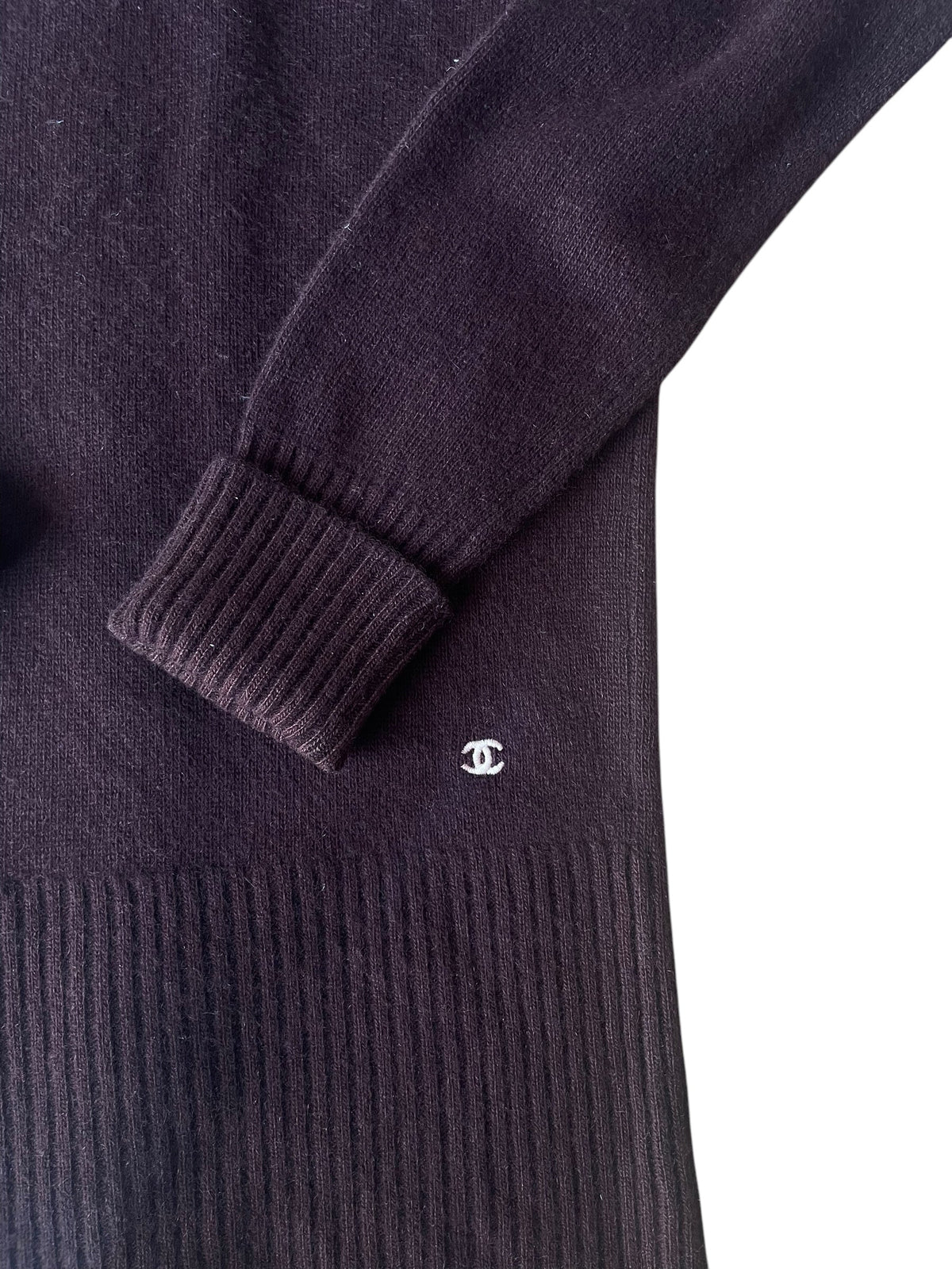Chanel Logo Button Cardigan Brown DXBK0380