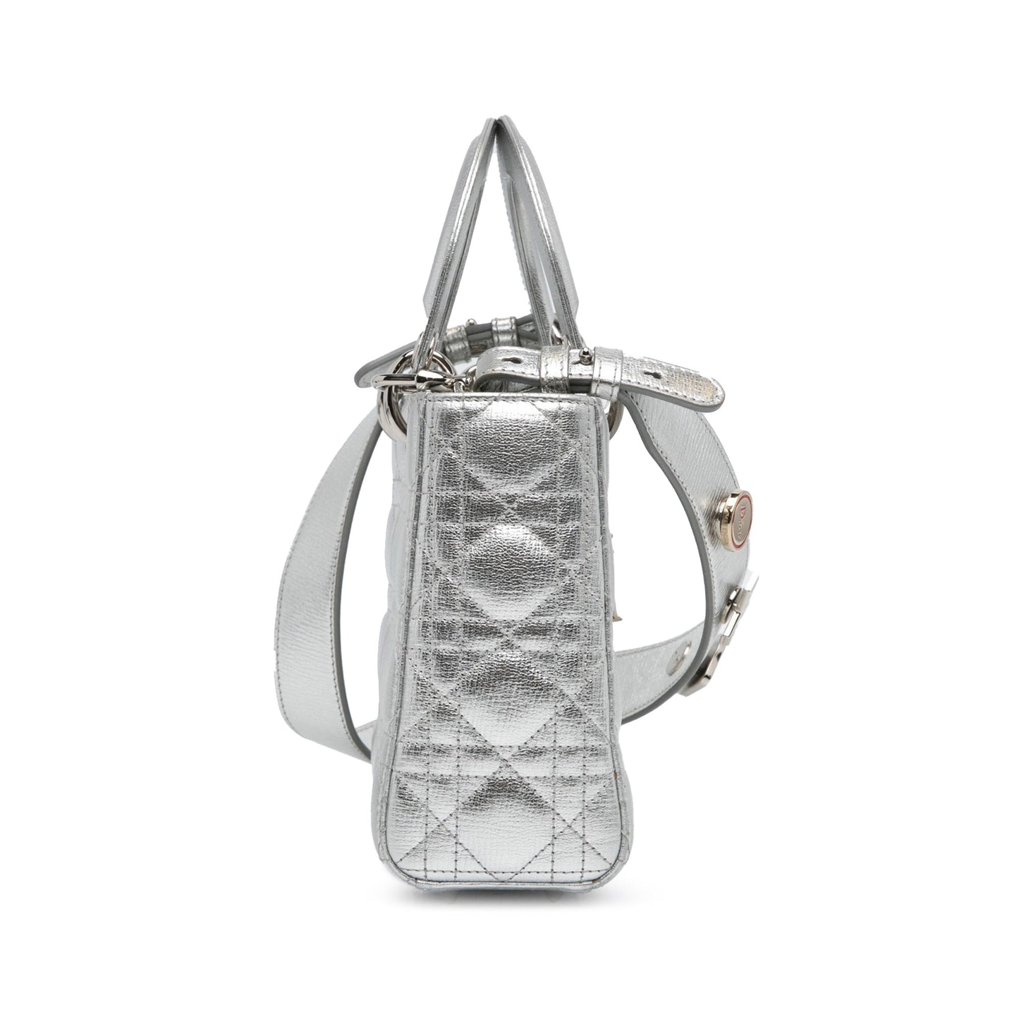 Dior Small Calfskin Cannage My ABCDior Lady Dior Silver