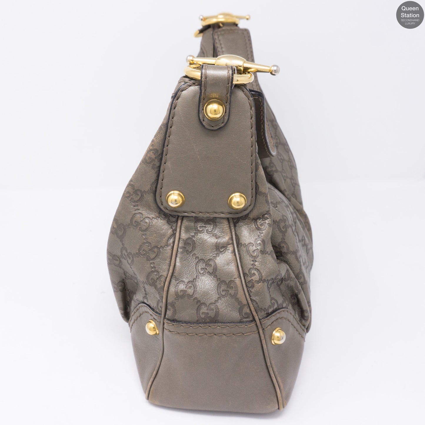Metallic Guccissima Medium Jockey Hobo