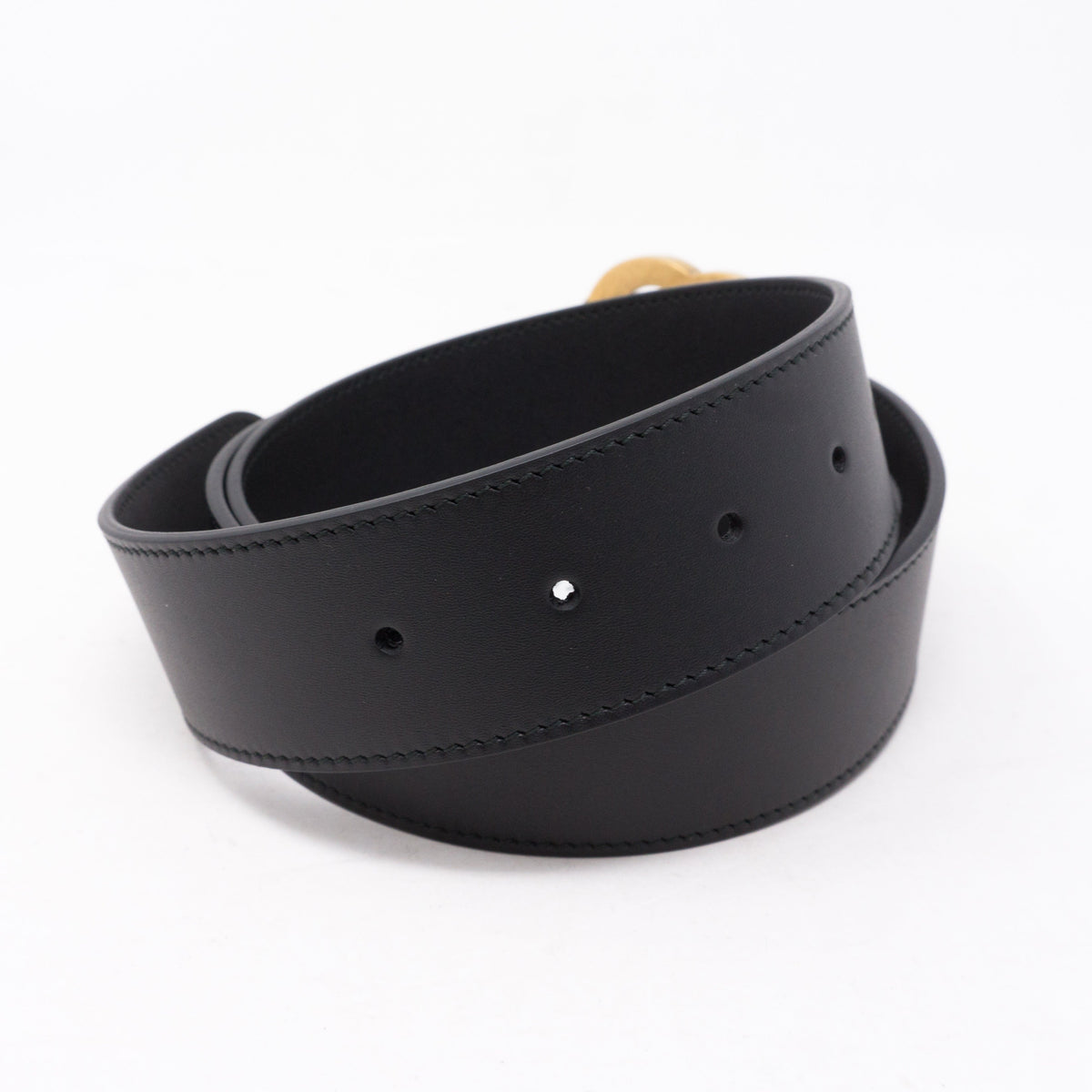 GG Marmont Wide Black Leather Belt 95 cm