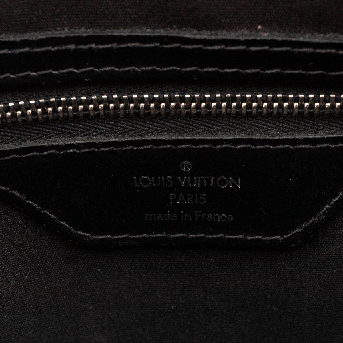 Brea MM Black Epi Leather with Rouge Silver Charm