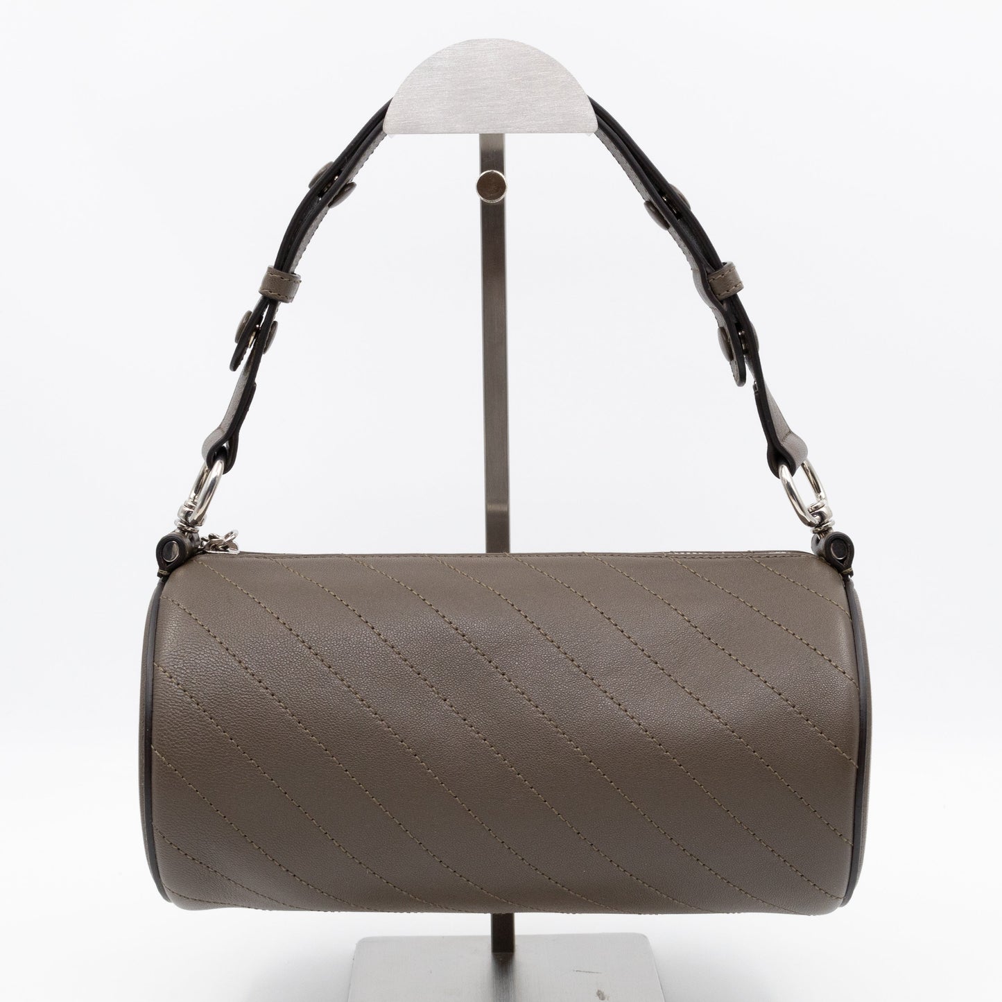 Small Blondie Shoulder Bag Diagonal Quilted Olive Leather