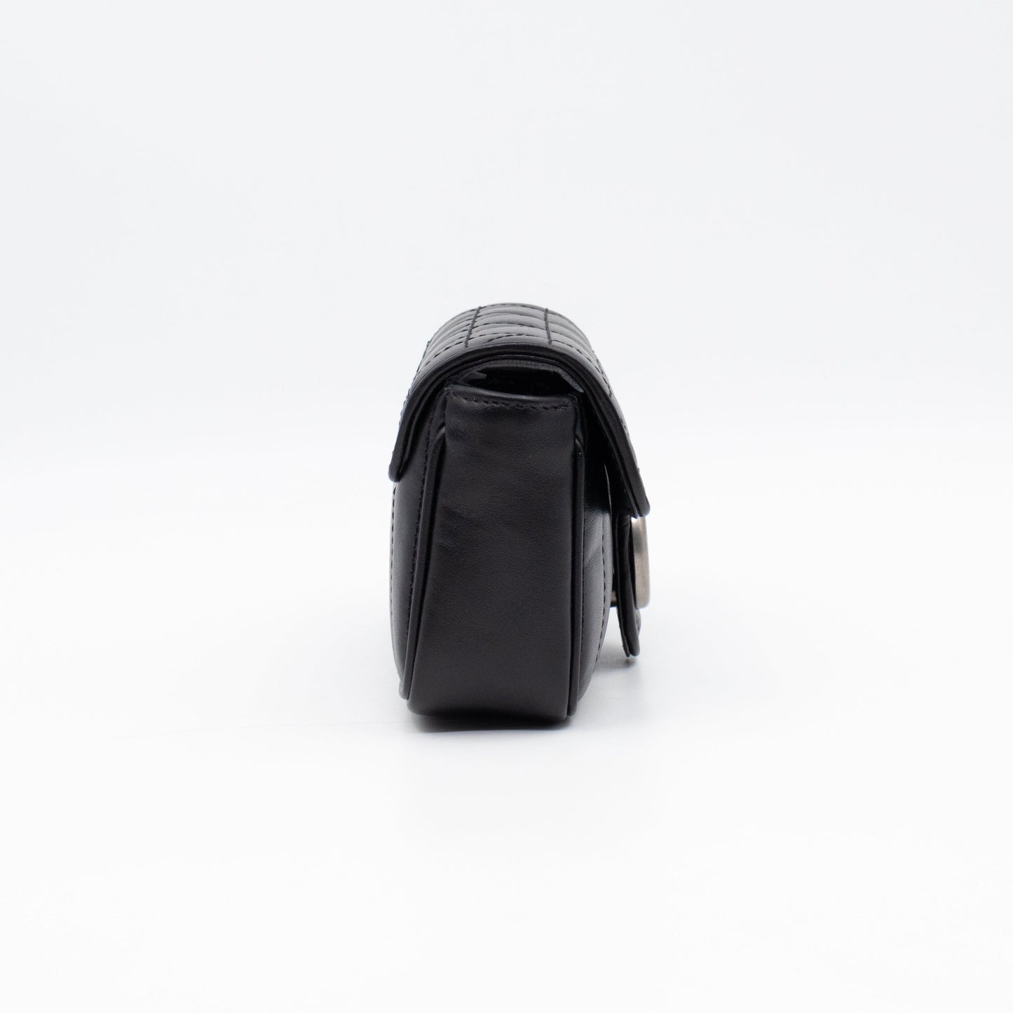 Gucci GG Marmont Flap Matelassé Super Mini Black Leather
