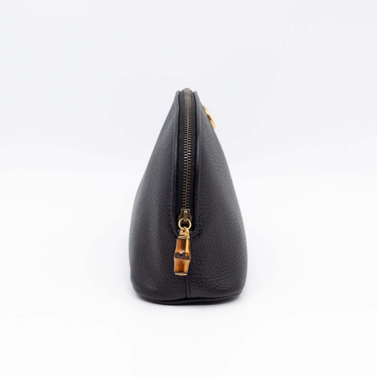 Gucci Bamboo-Puller Double G Beauty Case Black Leather