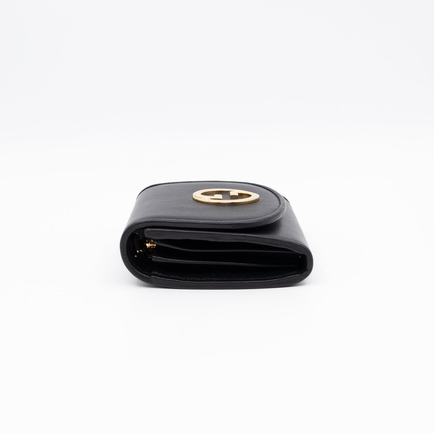 Gucci Blondie Medium Chain Wallet Bag Black Leather