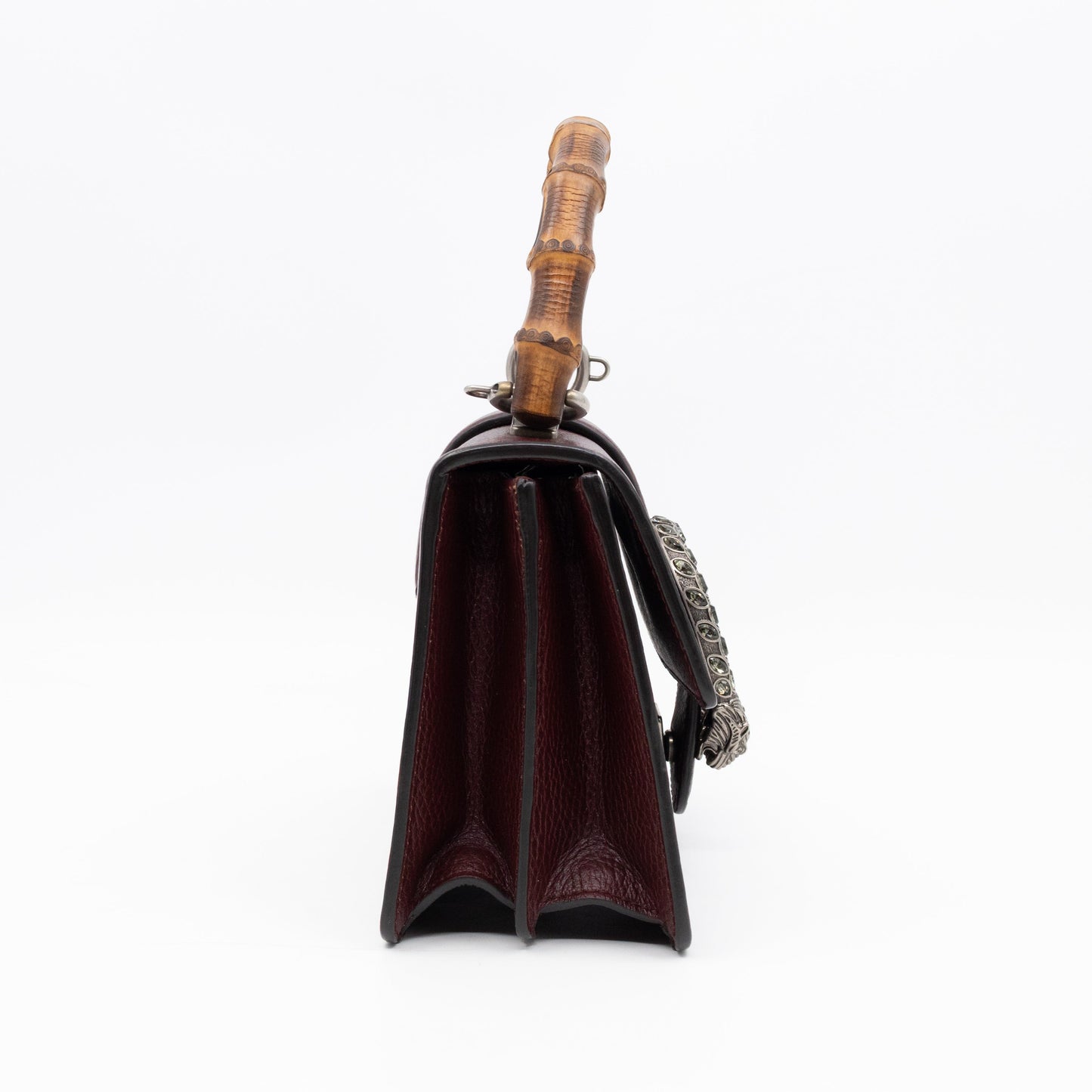 Gucci Dionysus Mini Bamboo Top Handle Burgundy Leather