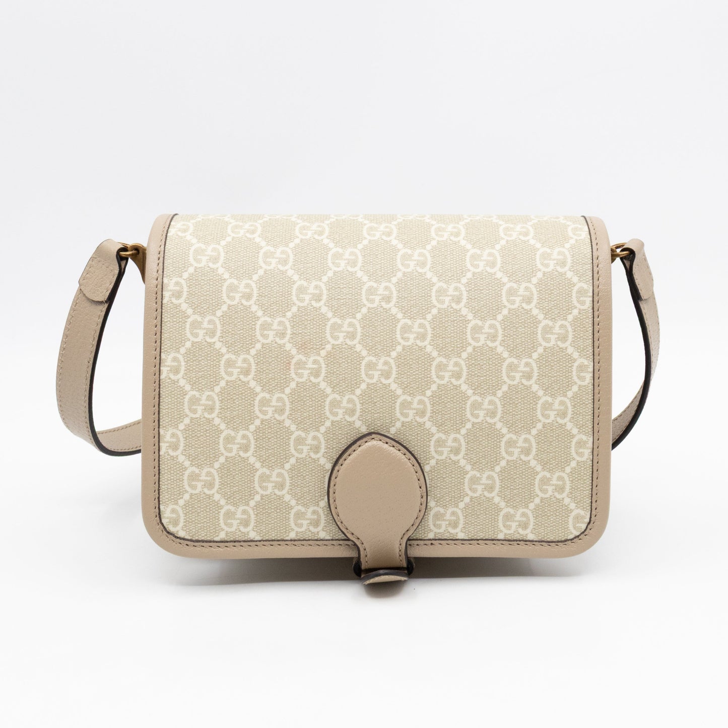 Gucci Mini Crossbody Bag Interlocking G Beige GG Supreme Canvas