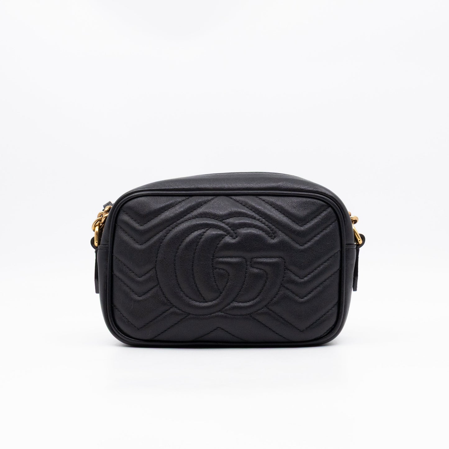 Gucci GG Marmont Mini Black Matelassé Leather