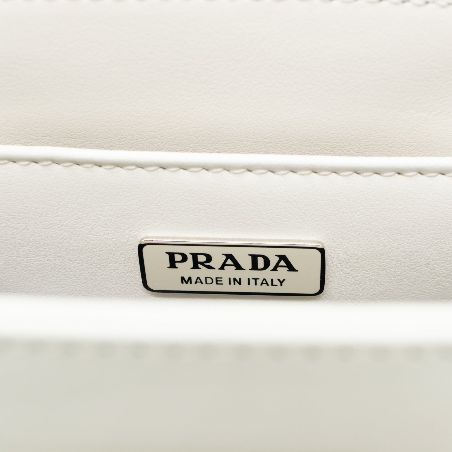 Small Crossbody Tote White Brushed Leather