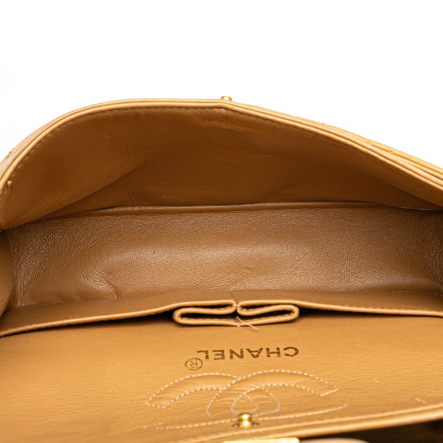 Brown Chanel Small Classic Lambskin Double Flap Shoulder Bag