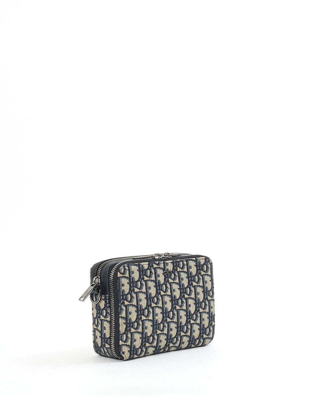 Dior Beige/Navy Oblique Pouch with Shoulder Strap Crossbody