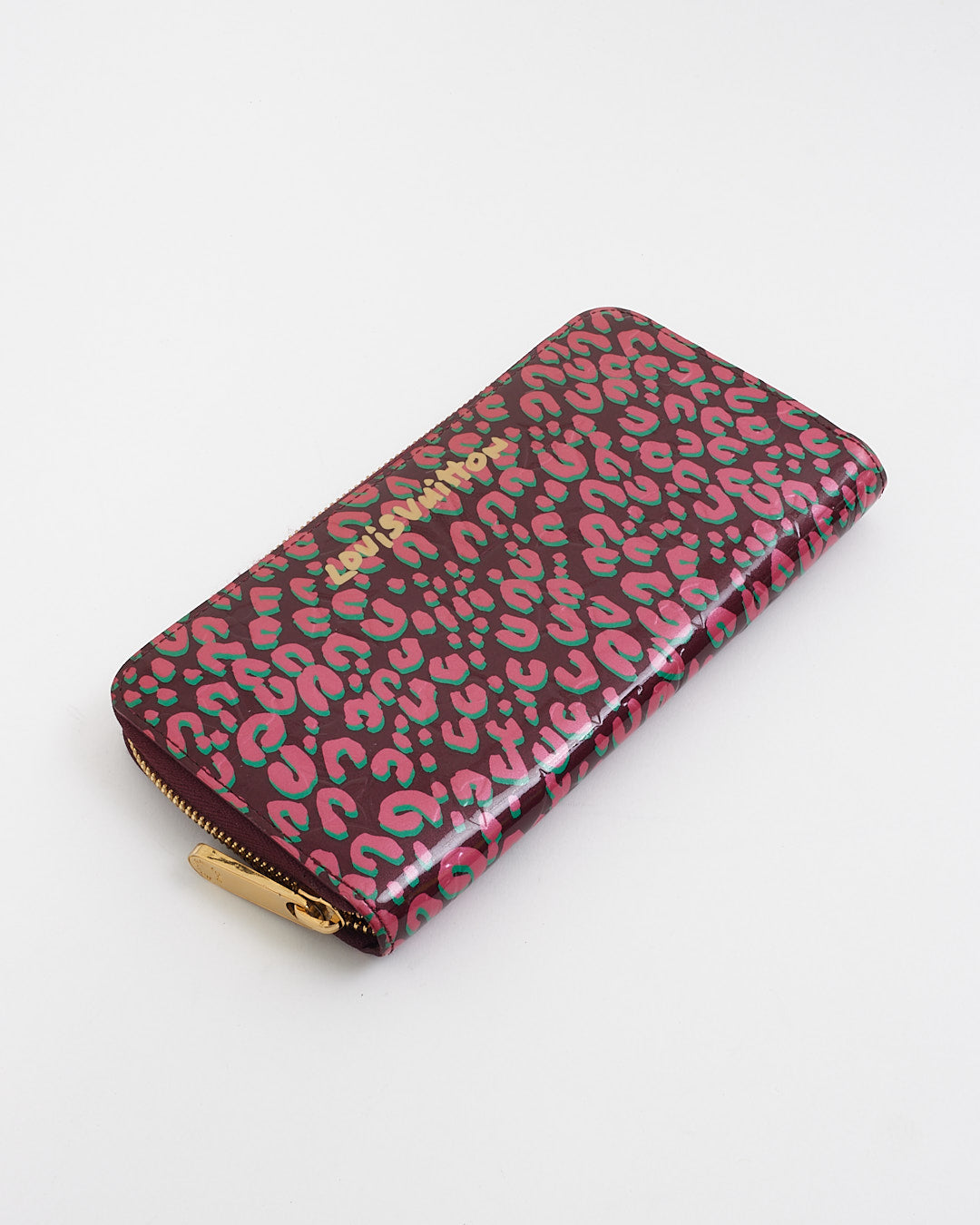 Louis Vuitton Pink Monogram Vernis Leopard Long Zippy Wallet