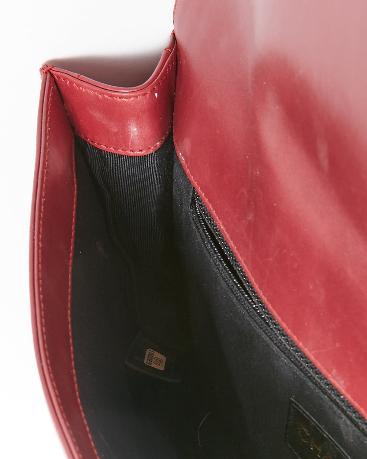 Chanel Wine Red Lambskin Boy Clutch