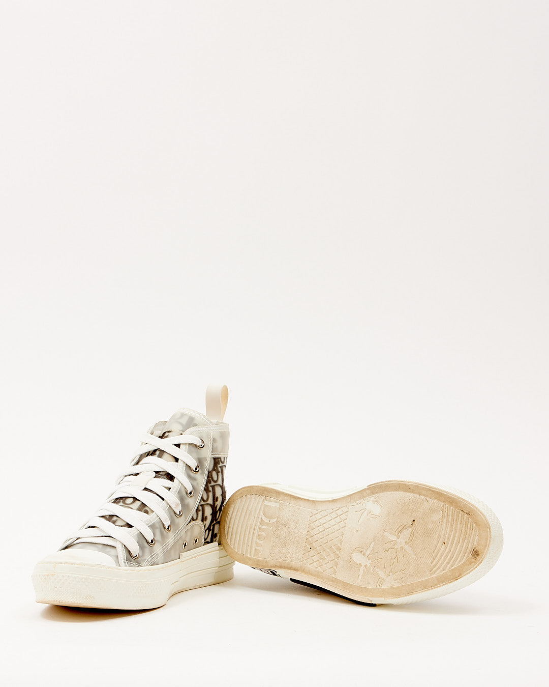Dior White/Black B23 Logo High Top Sneakers - 8