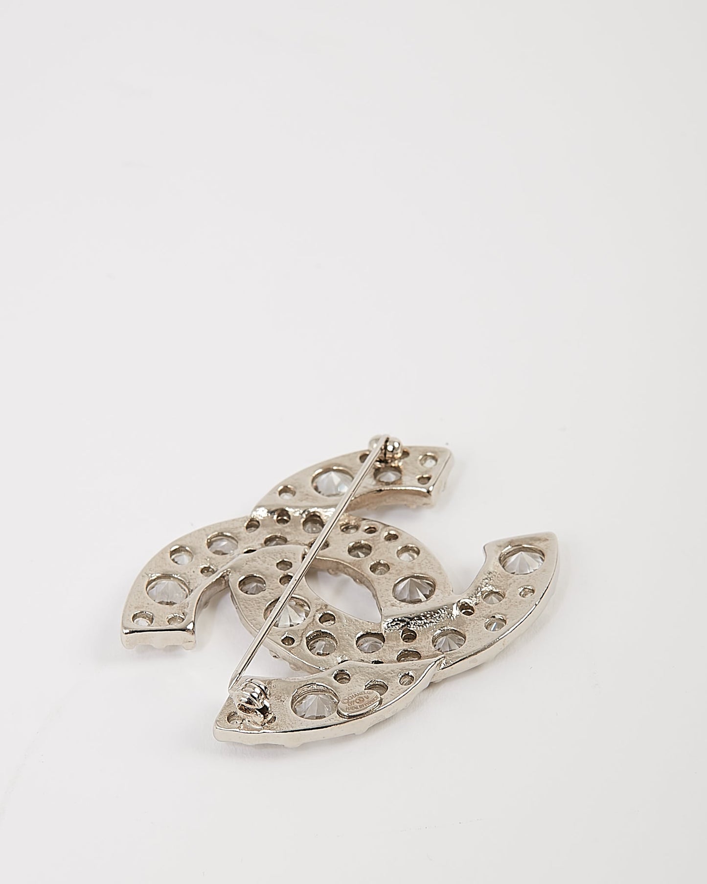 Chanel Crystal Detail CC Interlocking Logo Brooch
