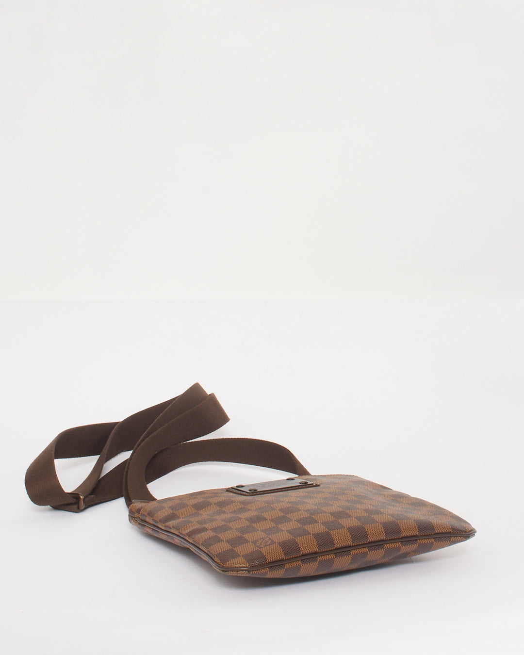 Louis Vuitton Damier Ebene Canvas Brooklyn Flat Pochette Crossbody Bag
