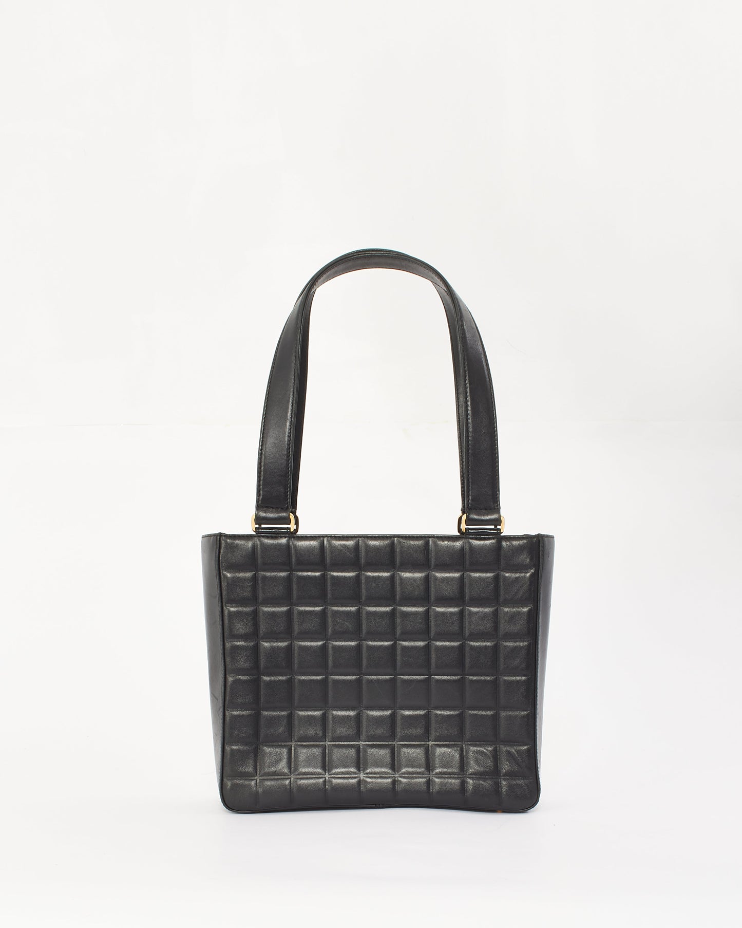 Chanel Black Leather E/W Chocolate Bar Tote Bag