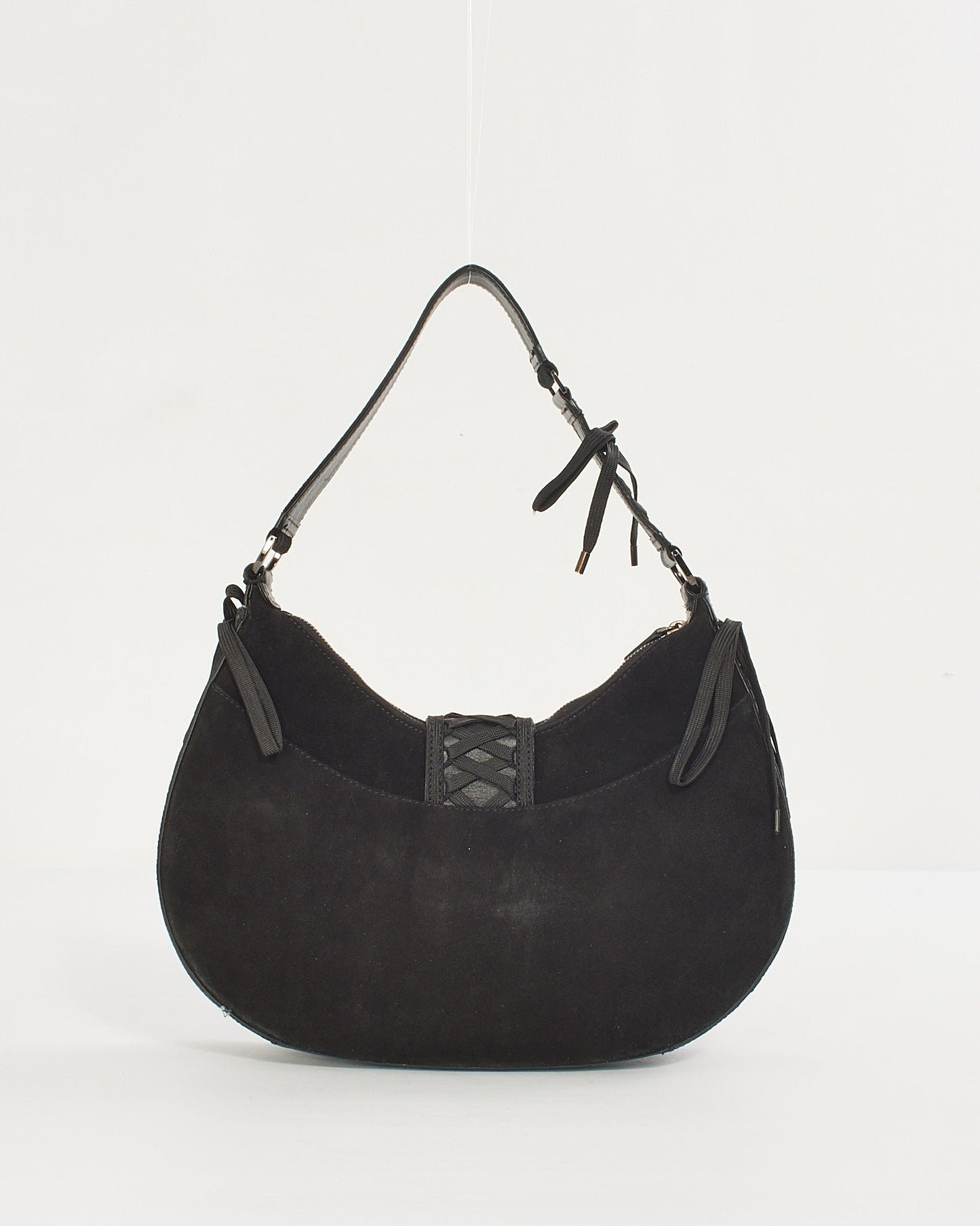 Dior Black Suede Corset Shoulder Bag