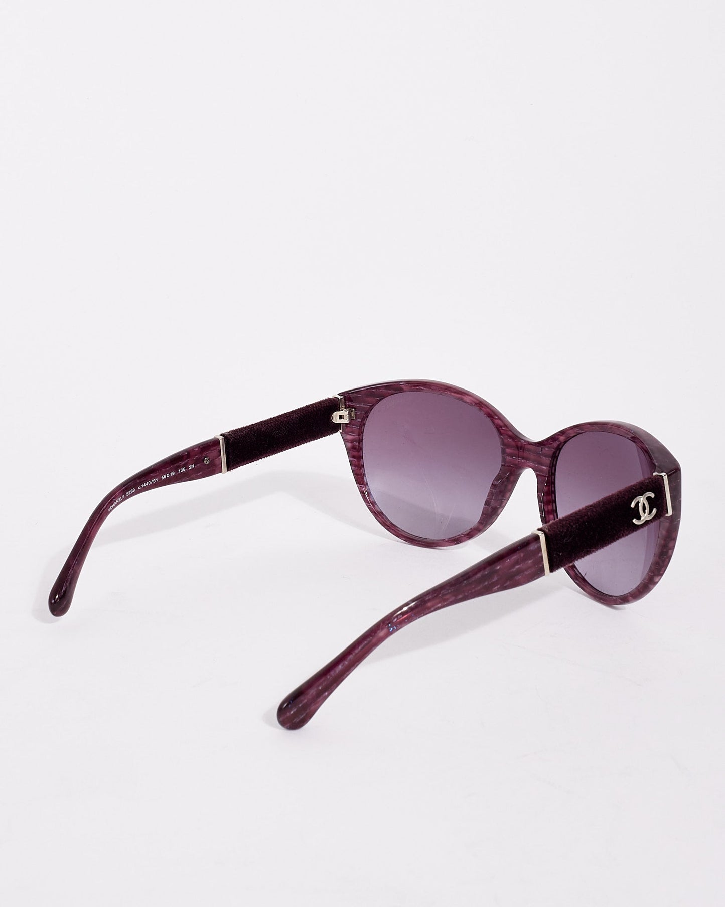 Chanel Purple 5259 Velvet CC Arm Sunglasses