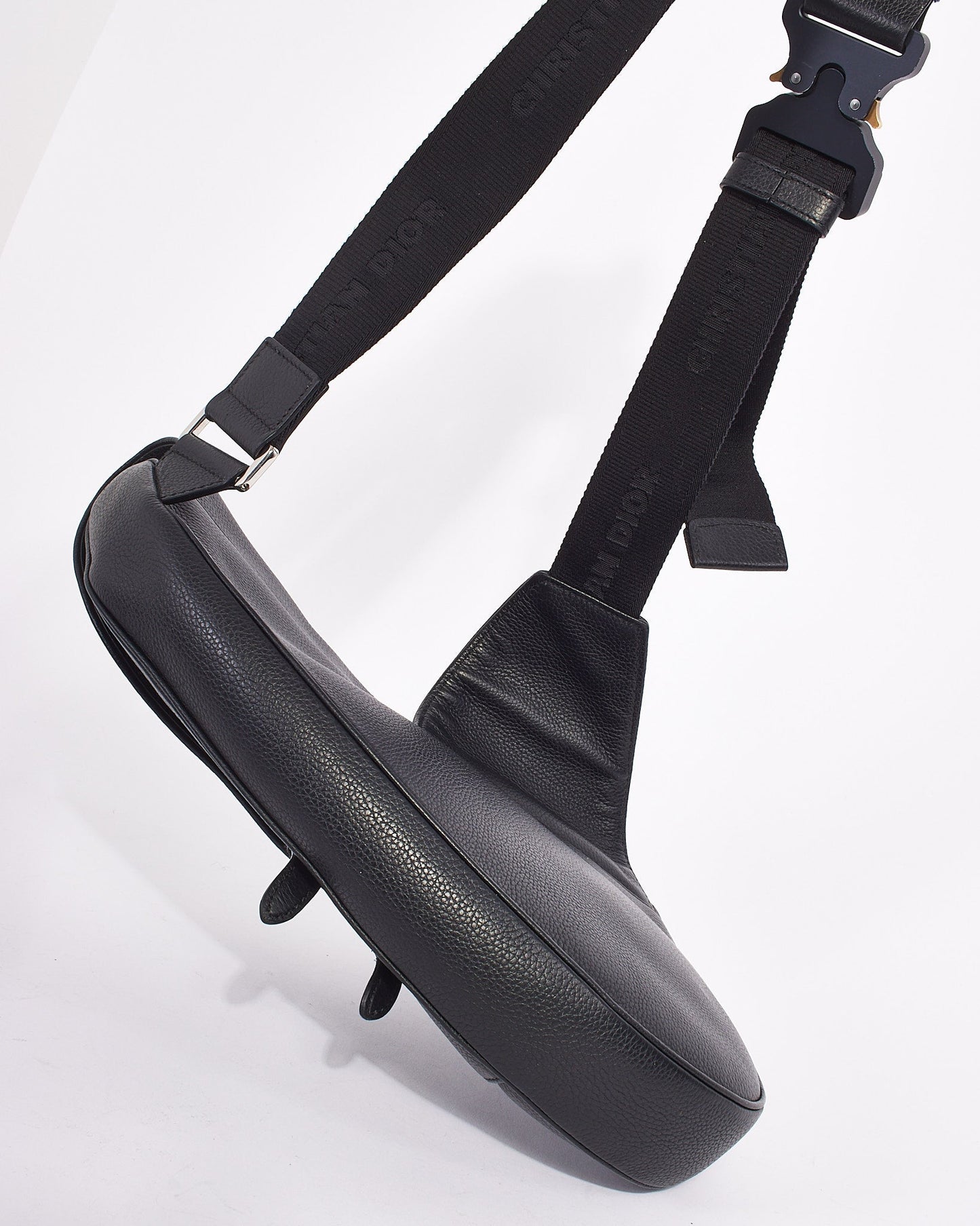 Dior Black Leather Large Saddle Bag