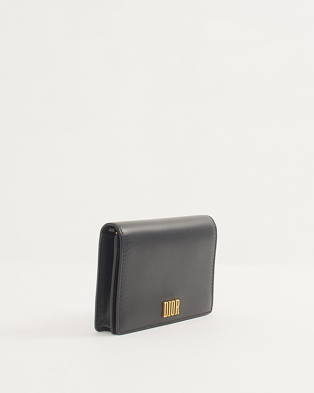 Dior Black Leather DiorAddict Wallet on Chain Bag