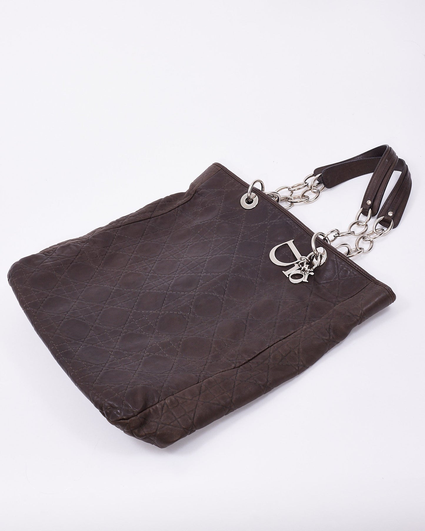 Dior Brown Cannage Soft Leather Shopping Tote