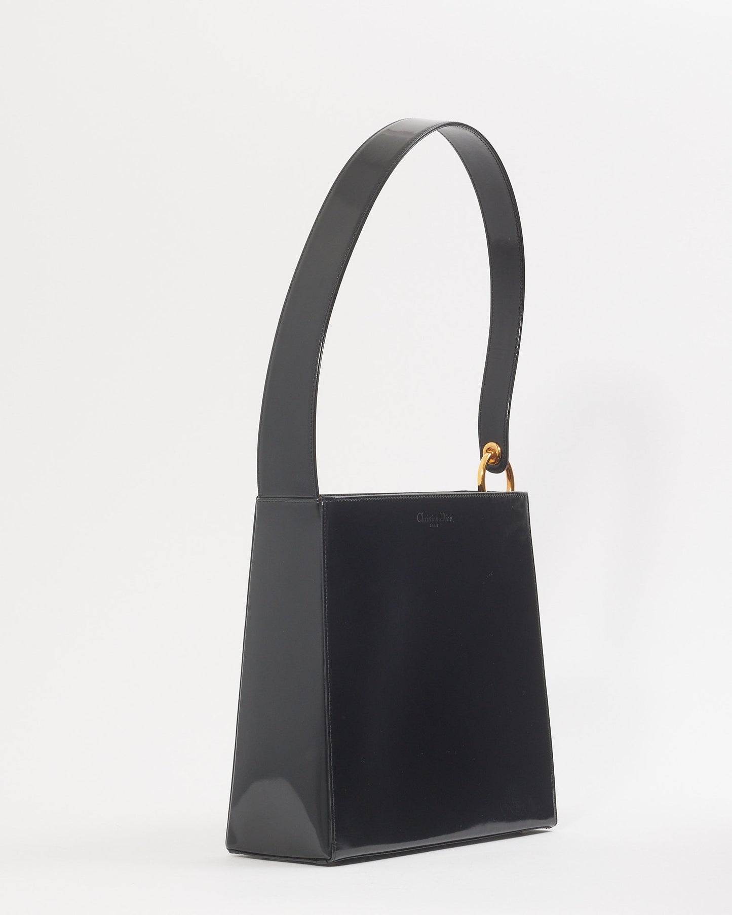 Dior Black Patent Vintage Shoulder Bag