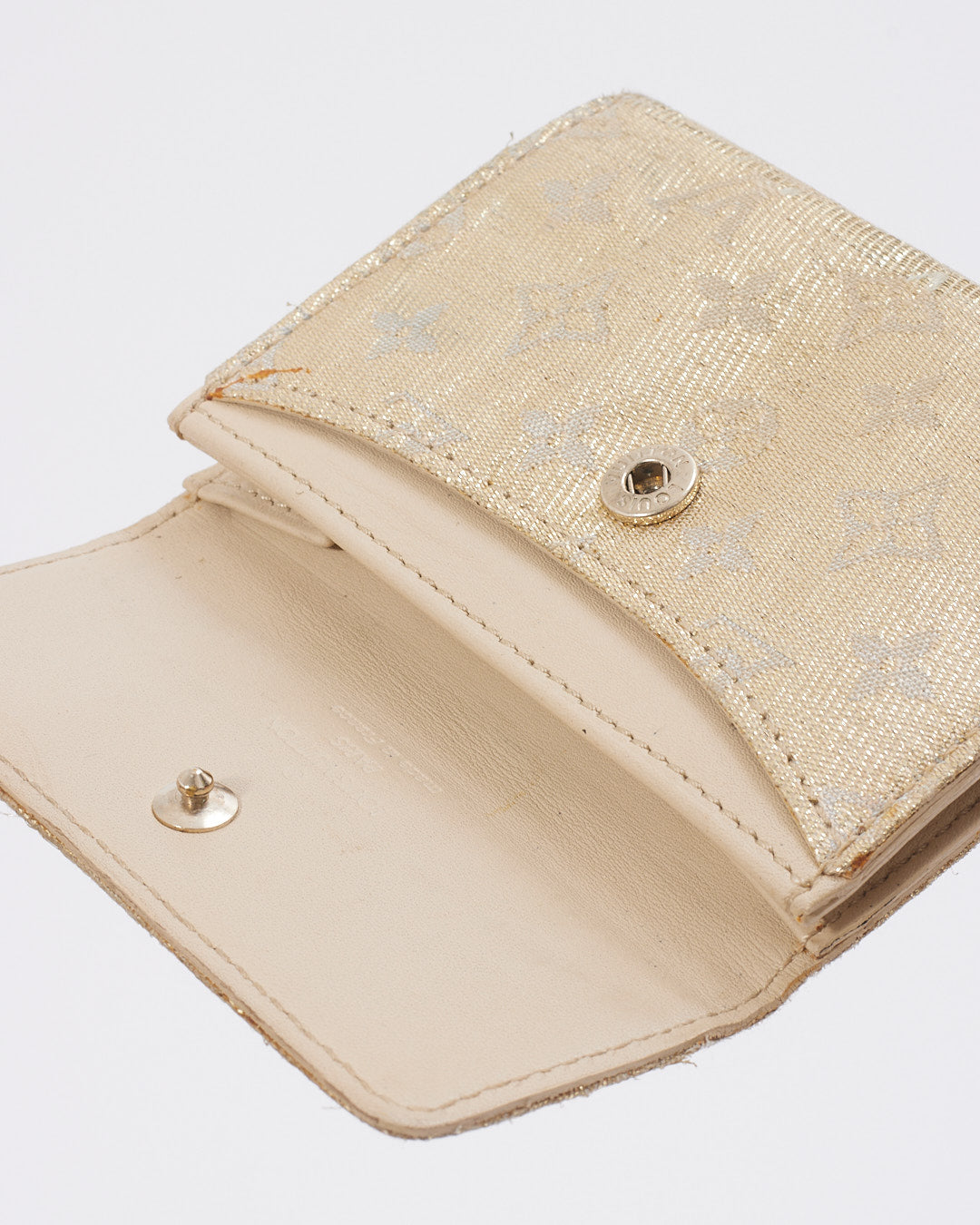 Louis Vuitton Gold Metallic Mini Lin Coin Pouch