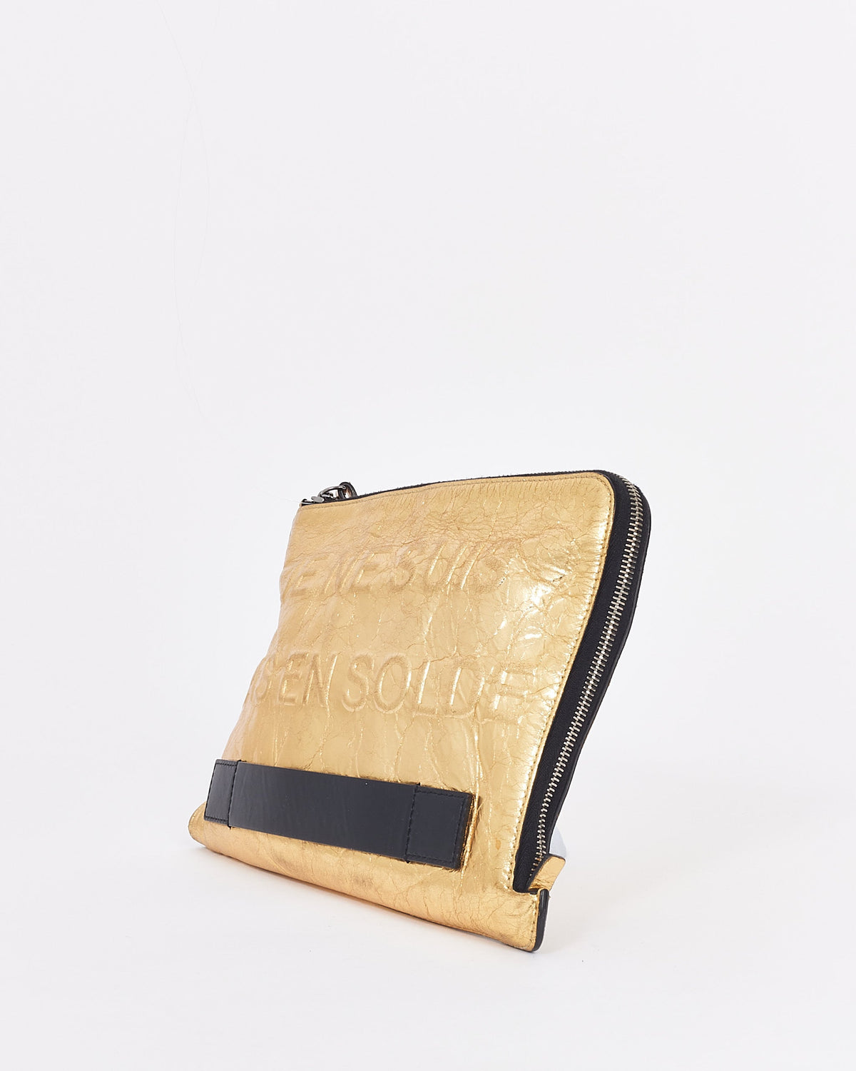 Chanel Gold Metallic Large Je Ne Suis Pas En Solde O-Case