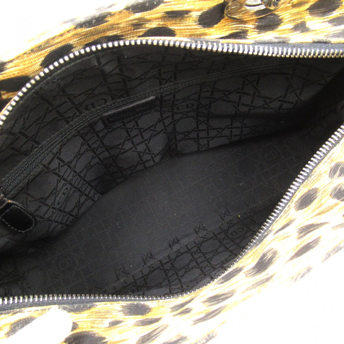 Large Leopard Print Canvas Lady Dior
